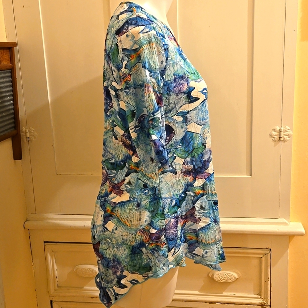 Snoskins gauzy tropical fish top Sz M 🎁 - Picture 2 of 7